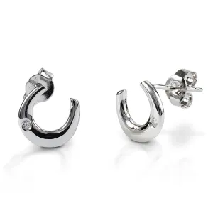 Single Stone Horseshoe Earrings