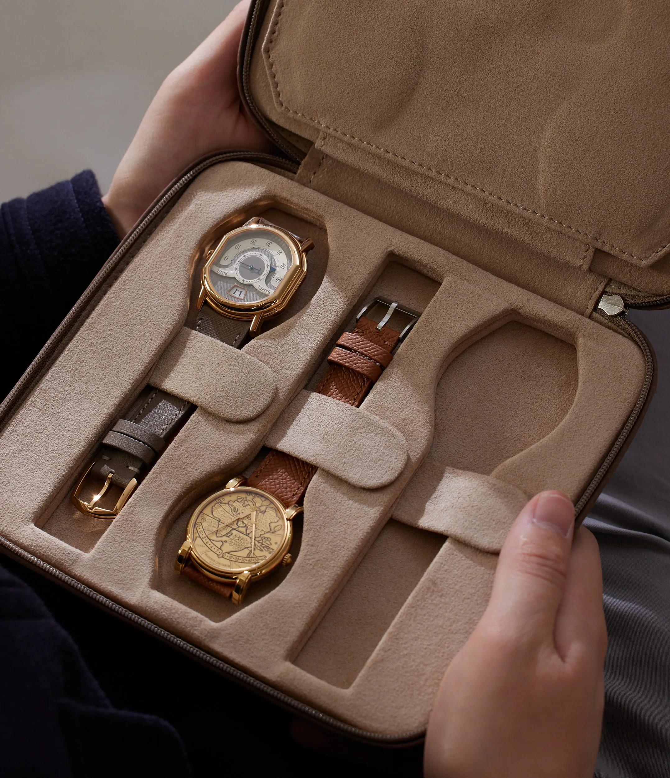 six-watch folio, nubuck
