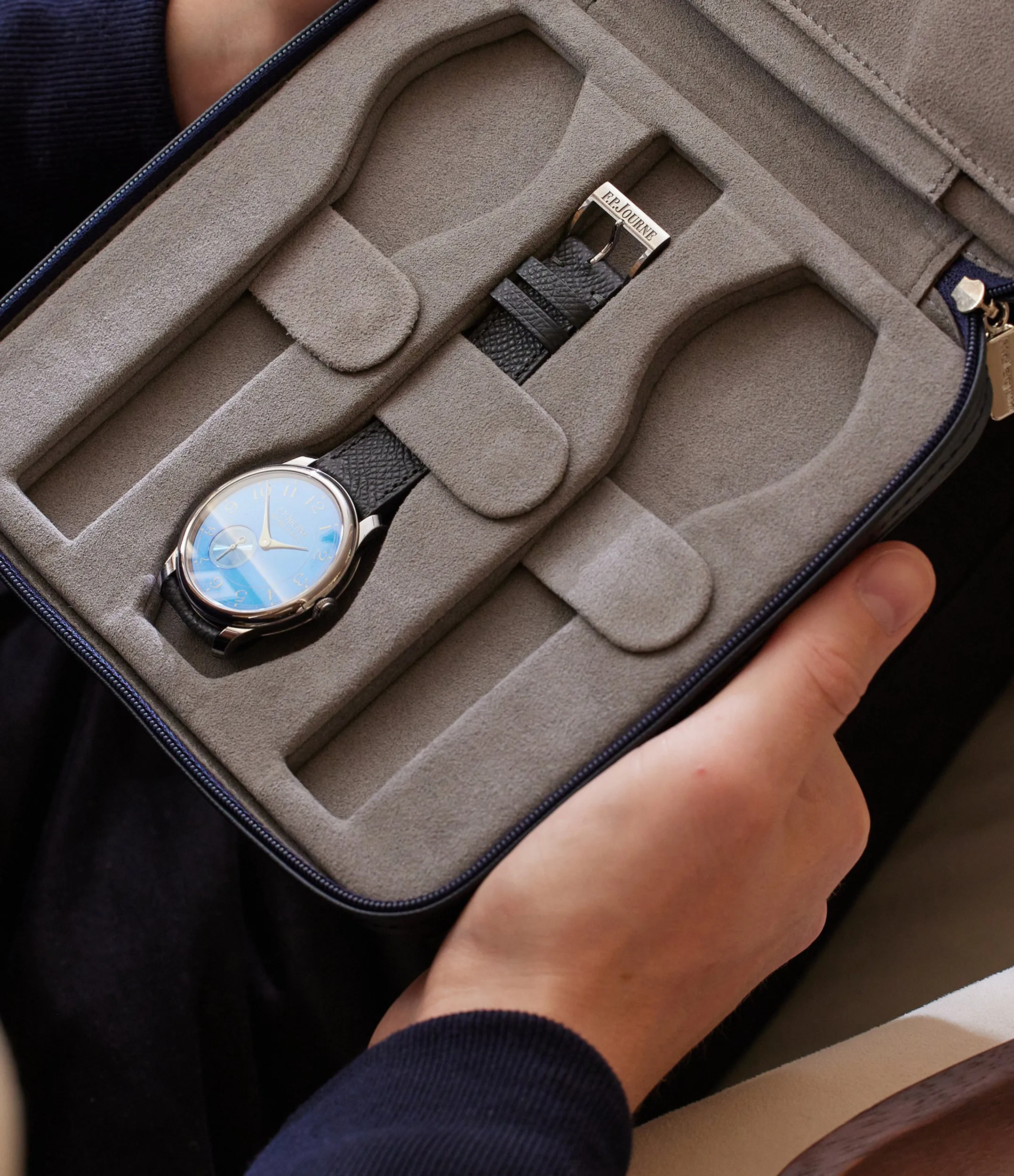 six-watch folio, saffiano