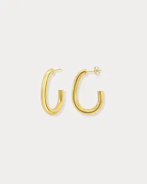 Sleek Modern Gold Hoops