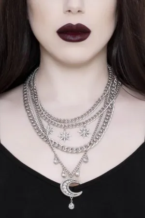 Solar Storms Layer Necklace - Silver