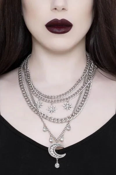 Solar Storms Layer Necklace - Silver