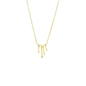 Solid Gold Drip Pendant Necklace