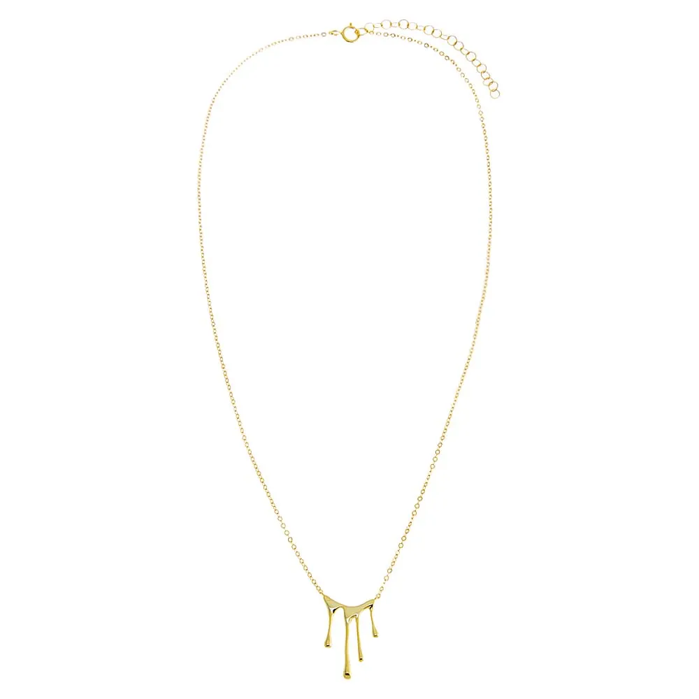 Solid Gold Drip Pendant Necklace