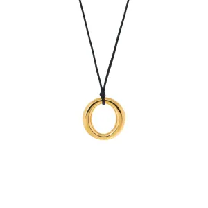 Solid Open Circle Rope Pendant Necklace