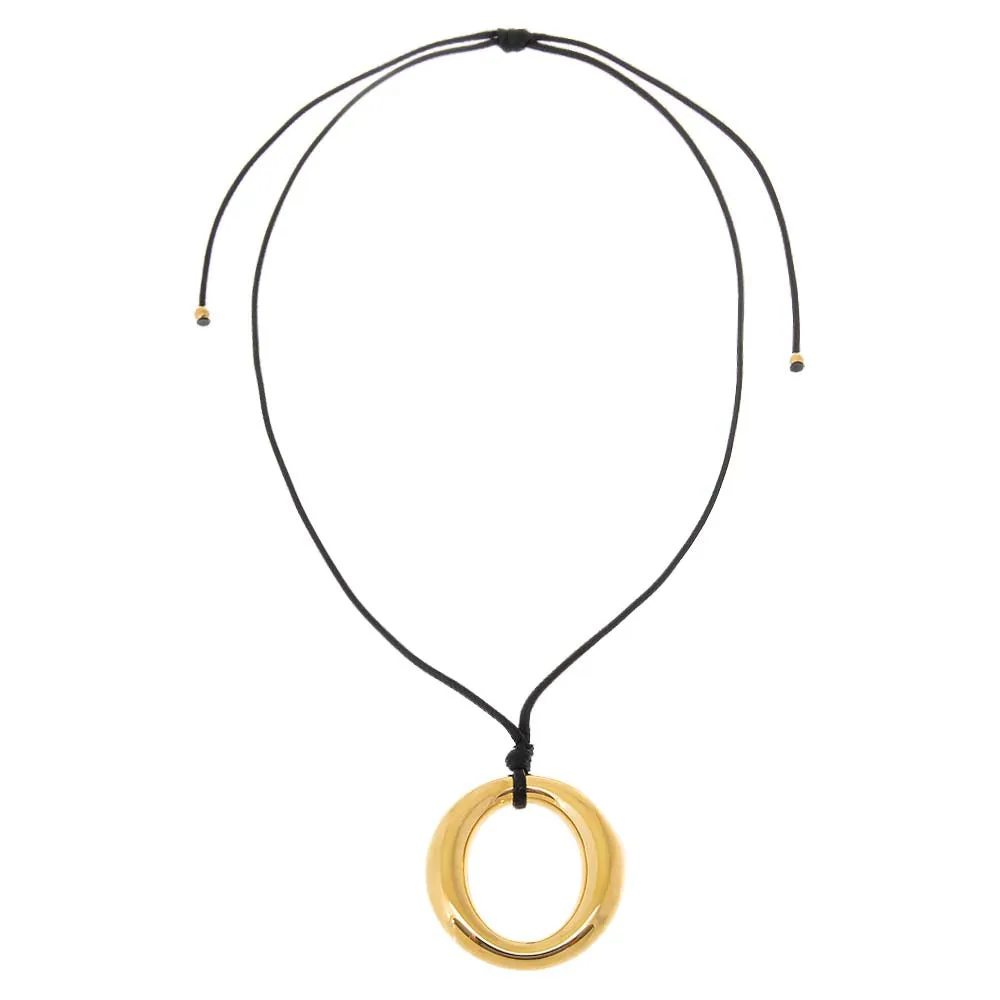 Solid Open Circle Rope Pendant Necklace