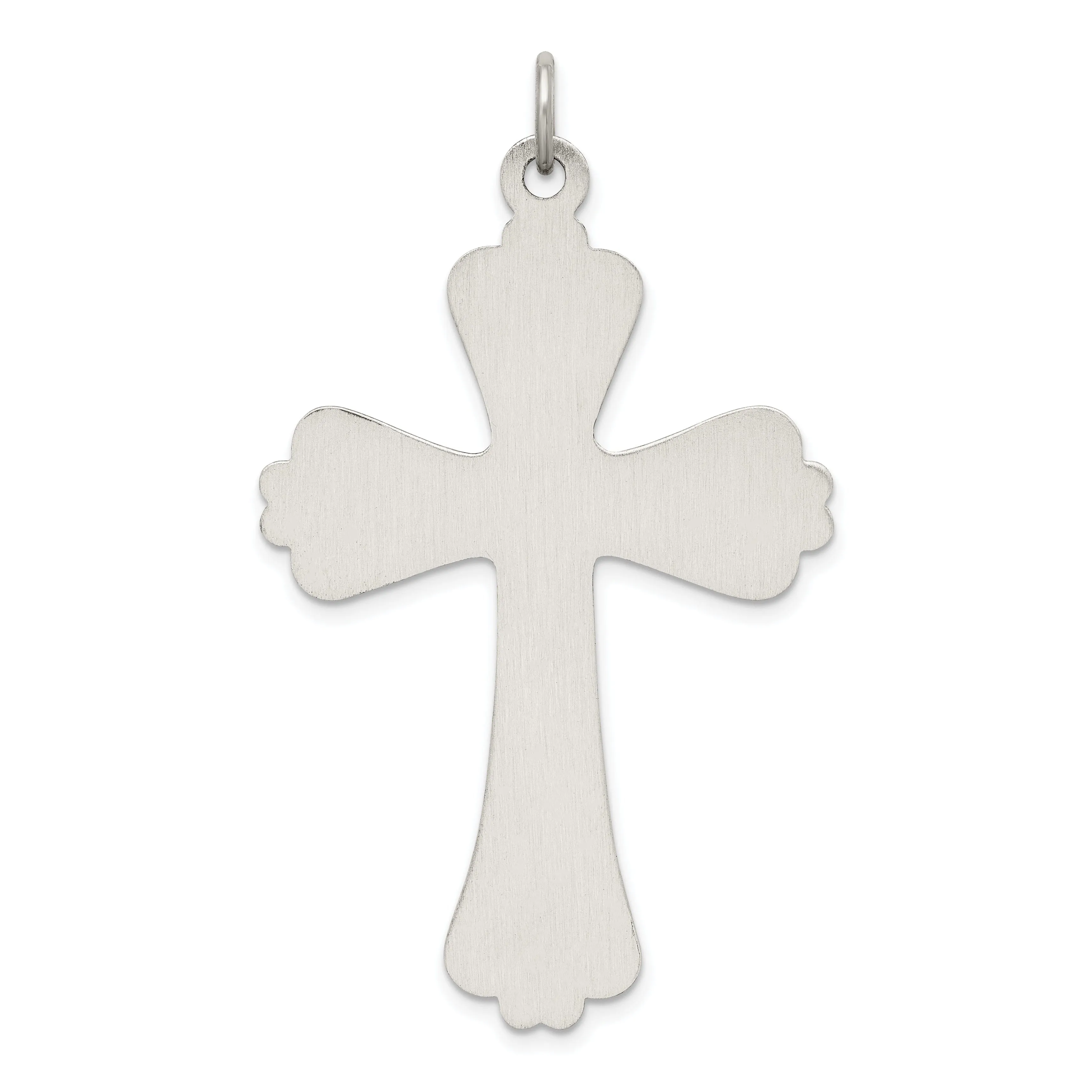 Solid Sterling Silver Antiqued Cross Pendant