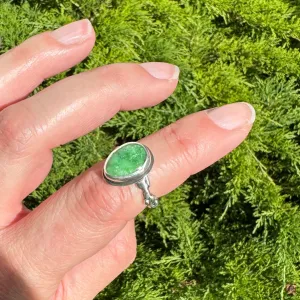 Sonoran Gold Turquoise Ring with Fae Ring Band in Sterling Silver - Size 6