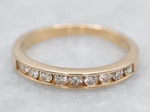 Sparkling Gold Channel Set Diamond Band