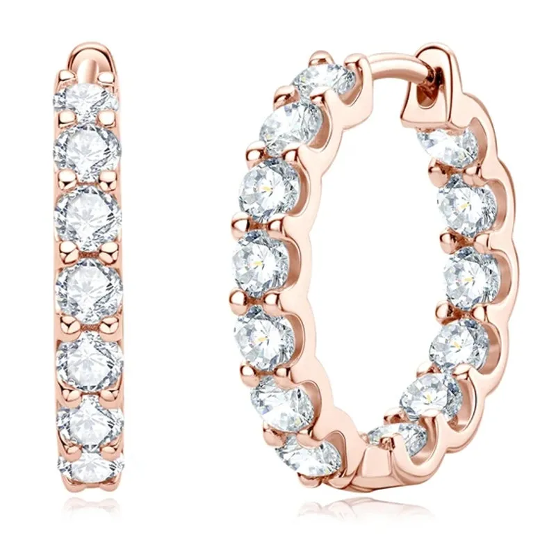 Sparkling Jewelry Hoops Stud Earrings