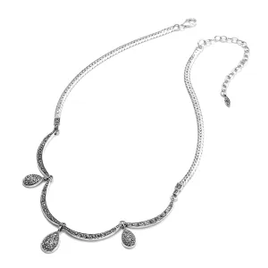 Sparkling Silver Marcasite Statement Necklace
