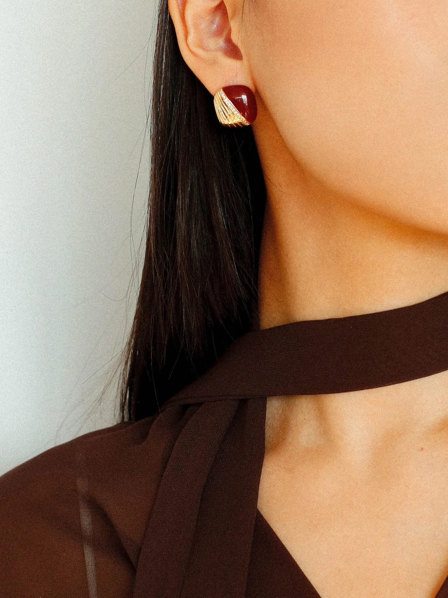 Square Enamel Stud Earrings