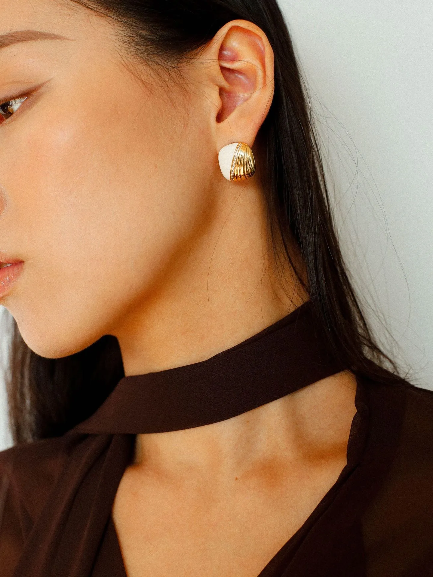 Square Enamel Stud Earrings