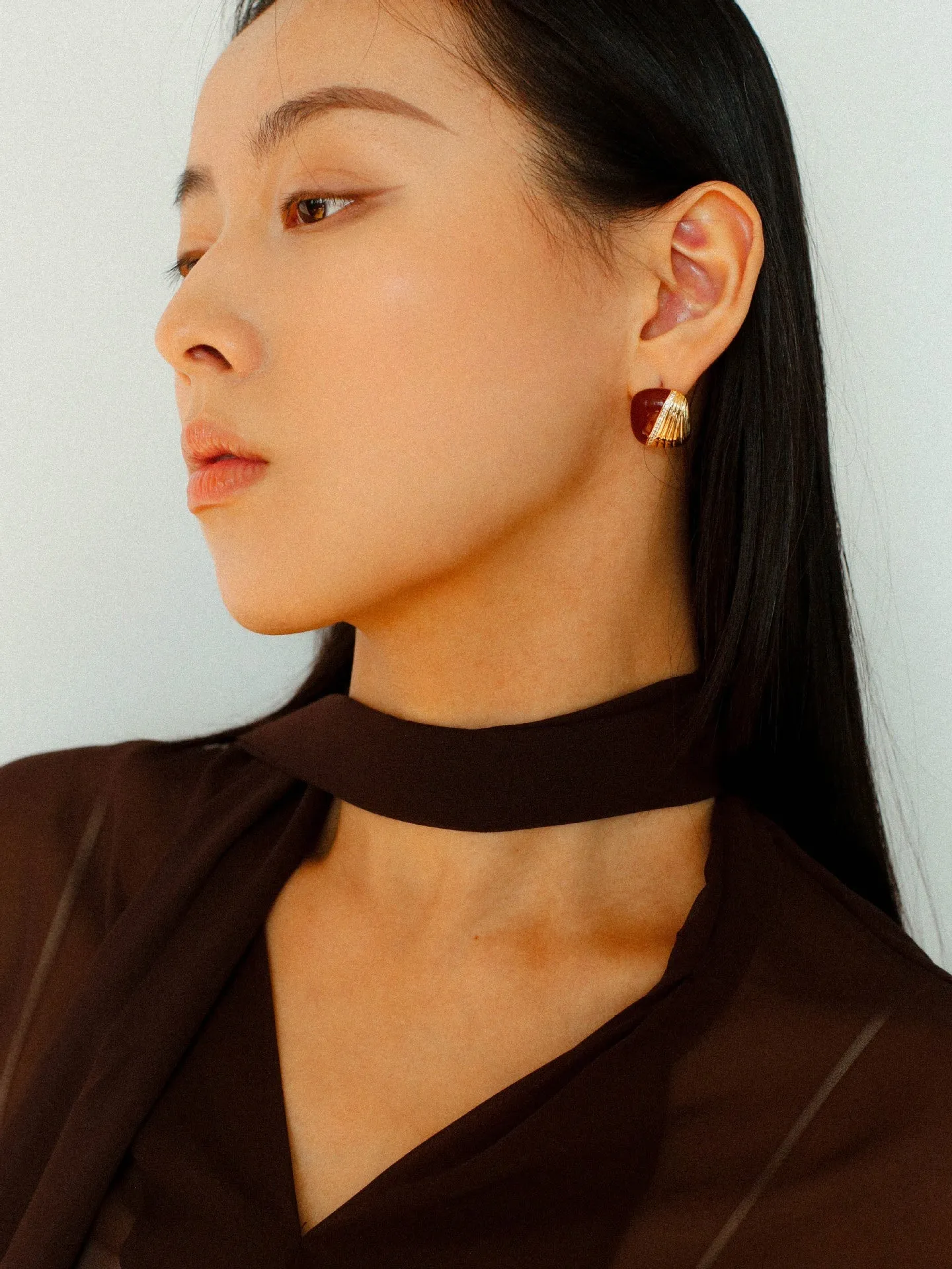 Square Enamel Stud Earrings