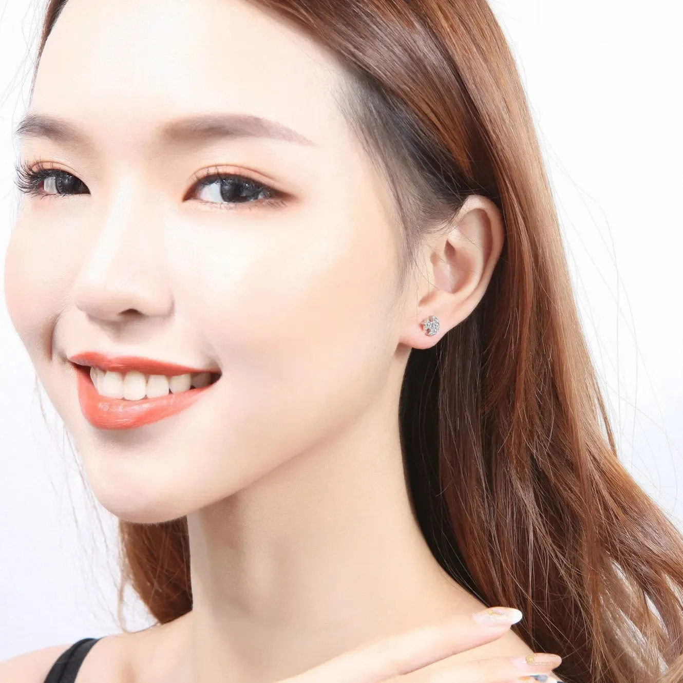 Star Moon Asymmetric Stud Earrings for Women