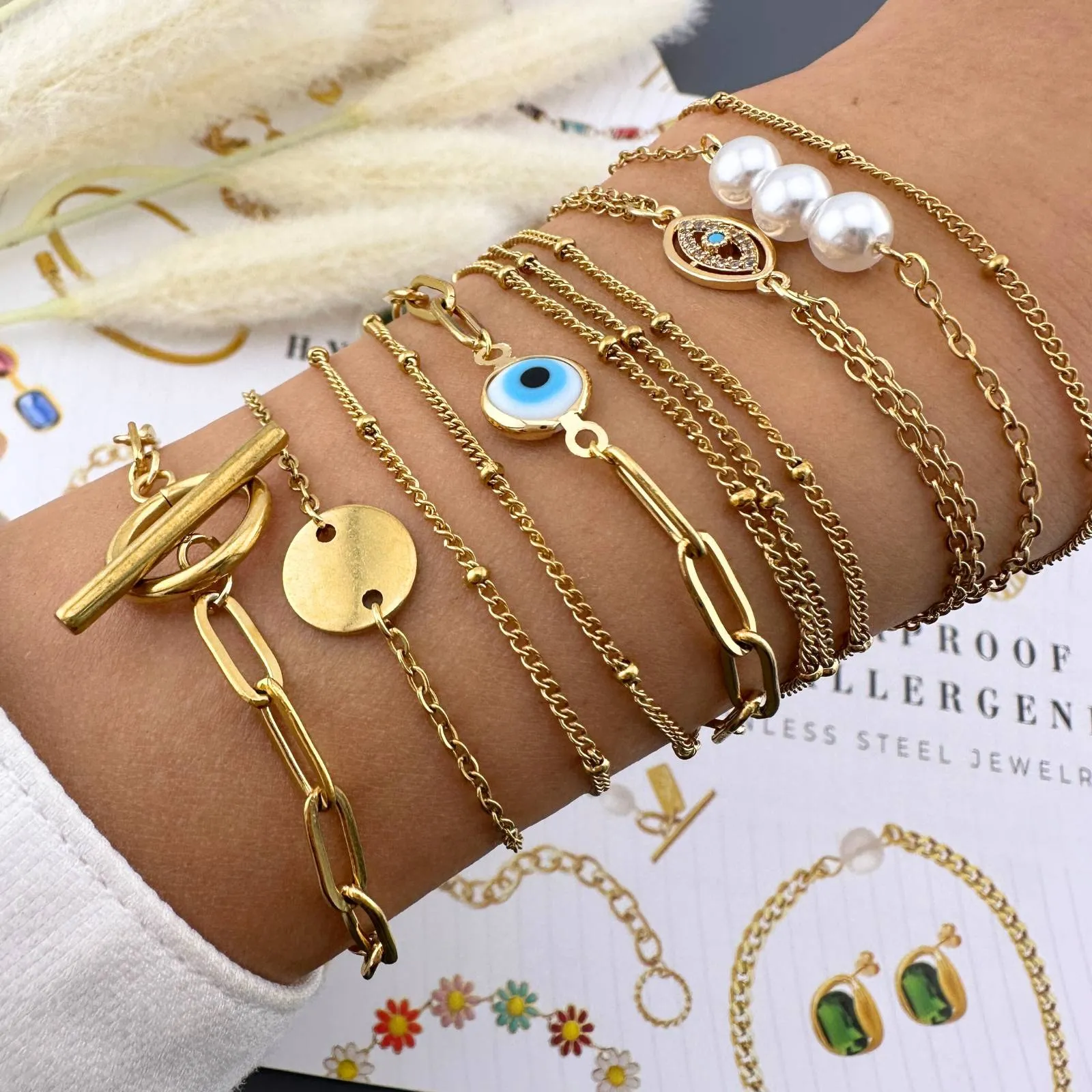 Starry Bar Drop Bracelet – 18K Gold
