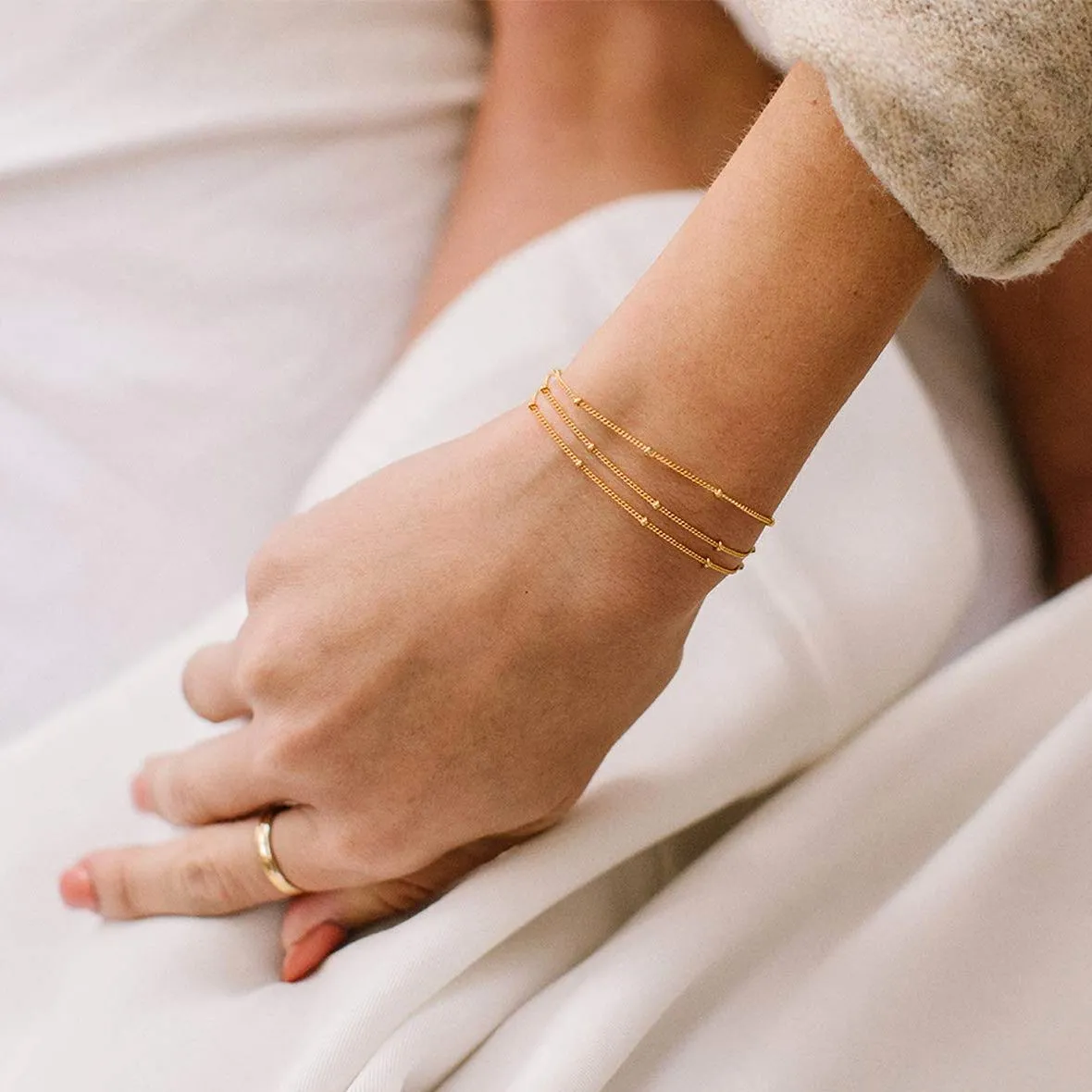Starry Bar Drop Bracelet – 18K Gold