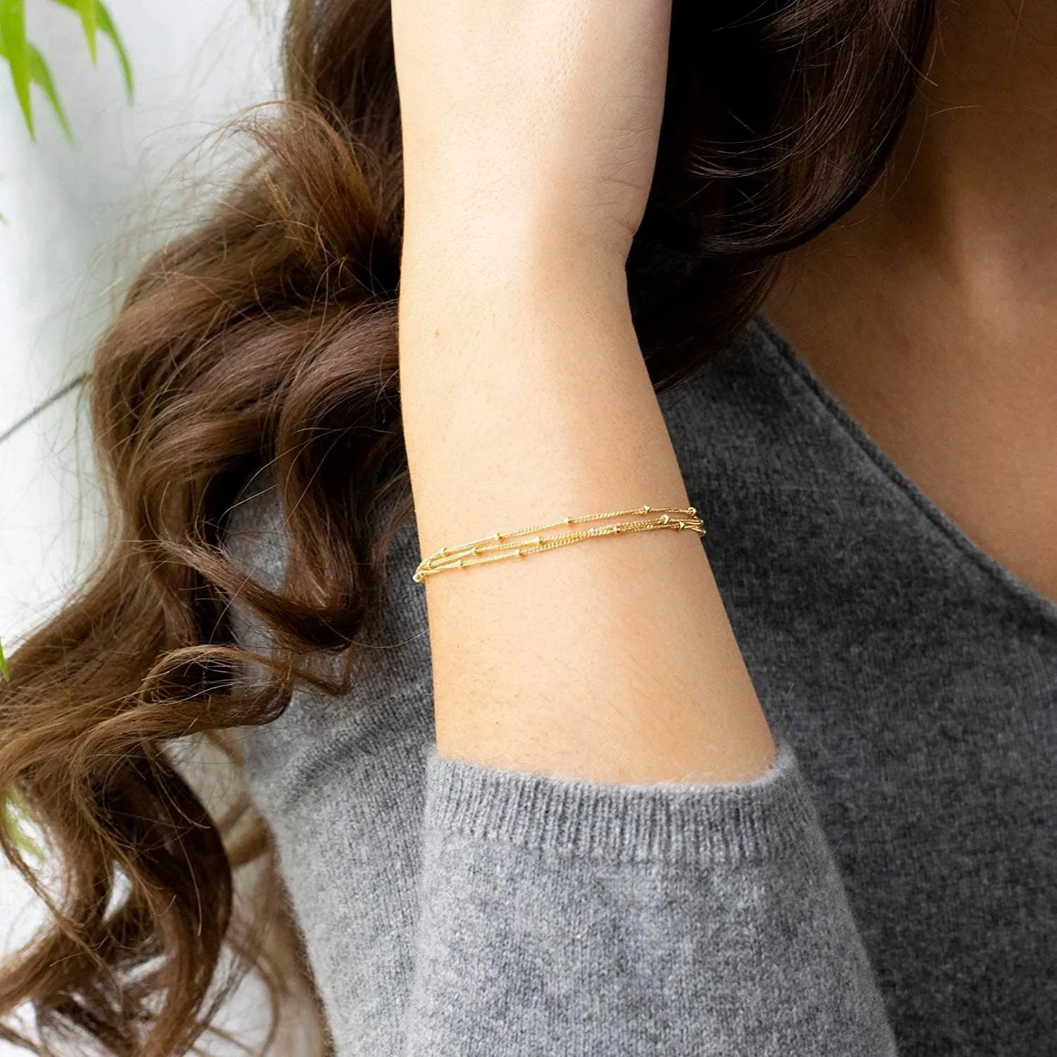 Starry Bar Drop Bracelet – 18K Gold