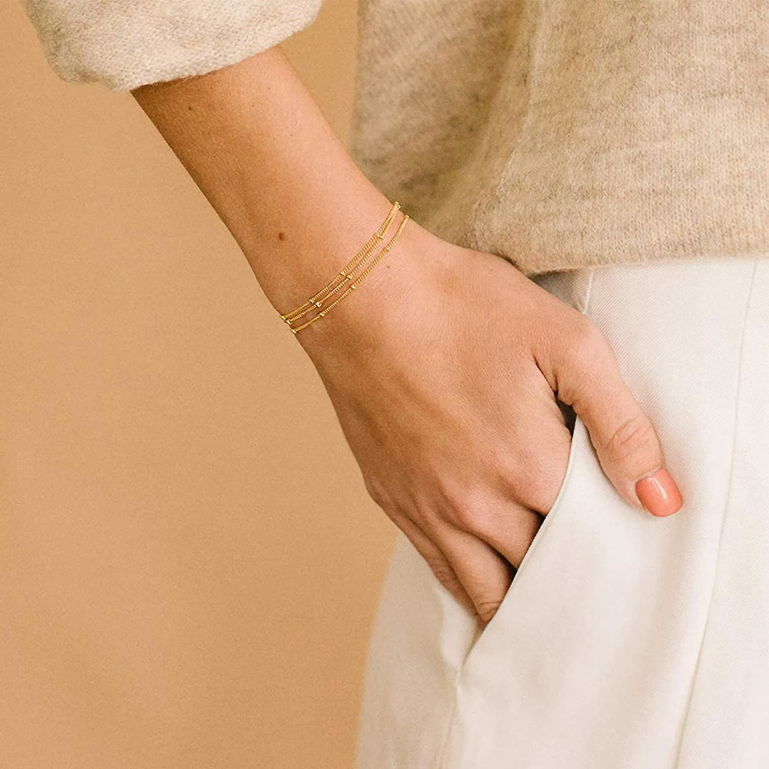Starry Bar Drop Bracelet – 18K Gold