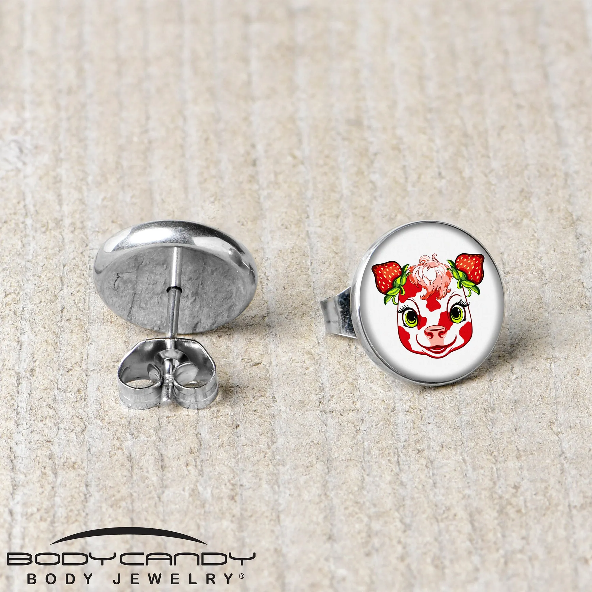 Stawberry Cow Stud Earrings