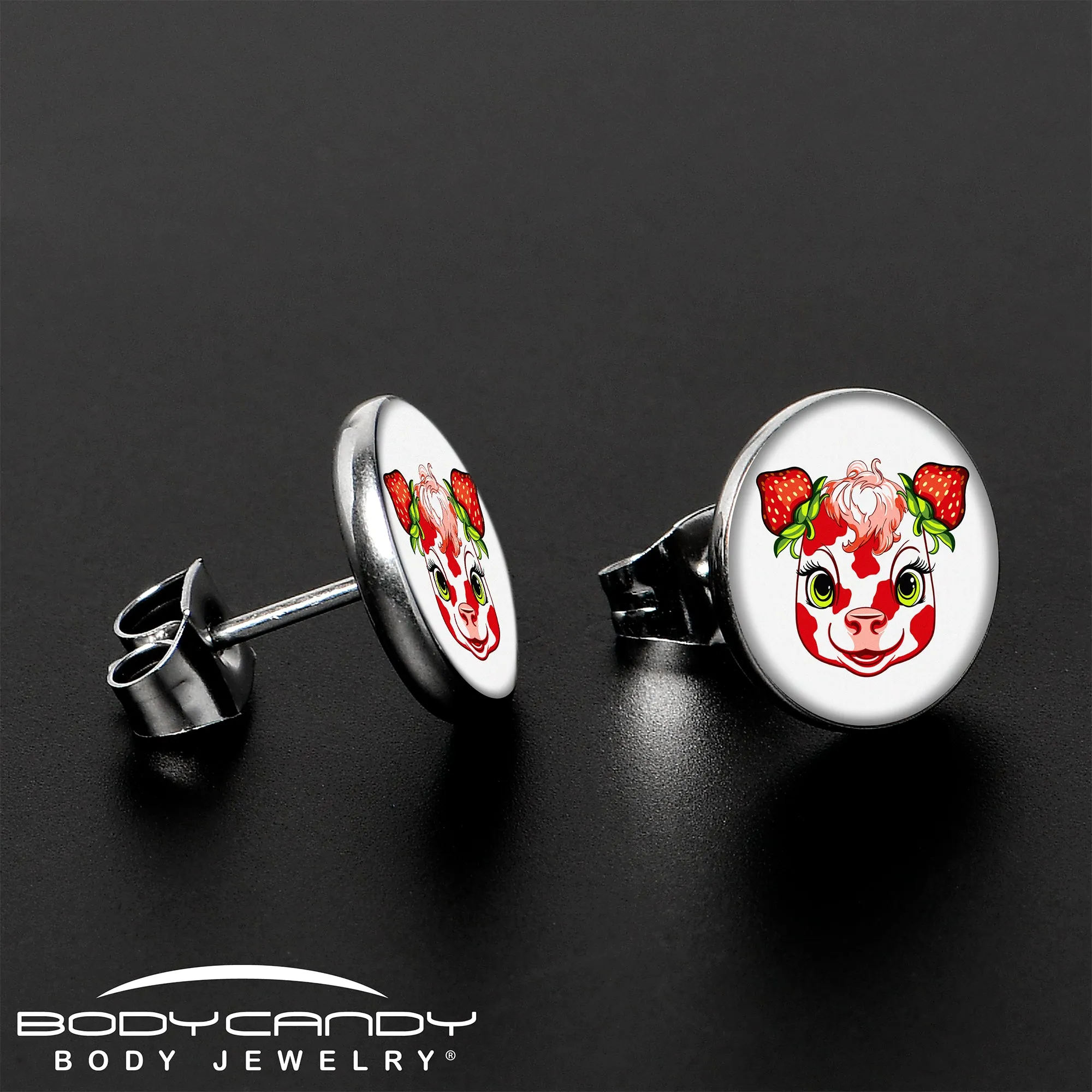 Stawberry Cow Stud Earrings