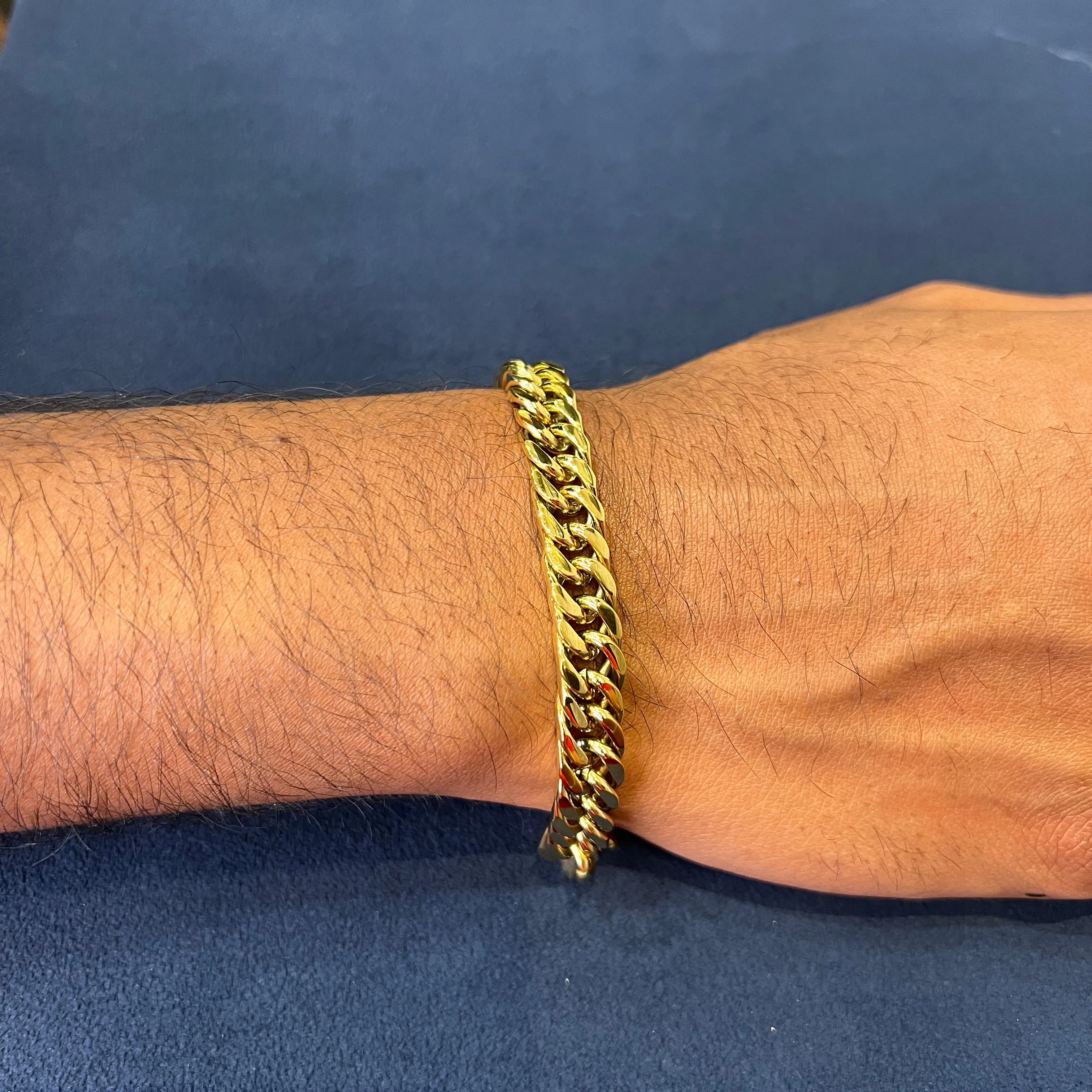 Steelx Stainless Steel Gold Tone (8.5mm) Curb Bracelet