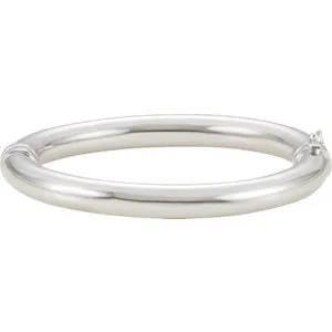 Sterling Silver 8 mm Hinged Bangle 7" Bracelet