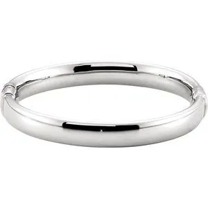 Sterling Silver 9 mm Hinged Bangle Bracelet