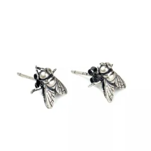 Sterling Silver Fly Stud Earrings