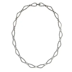 Sterling Silver Pave CZ Link Ncklaces