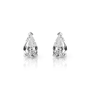 Sterling silver pear 7 mm moissanite stud earrings