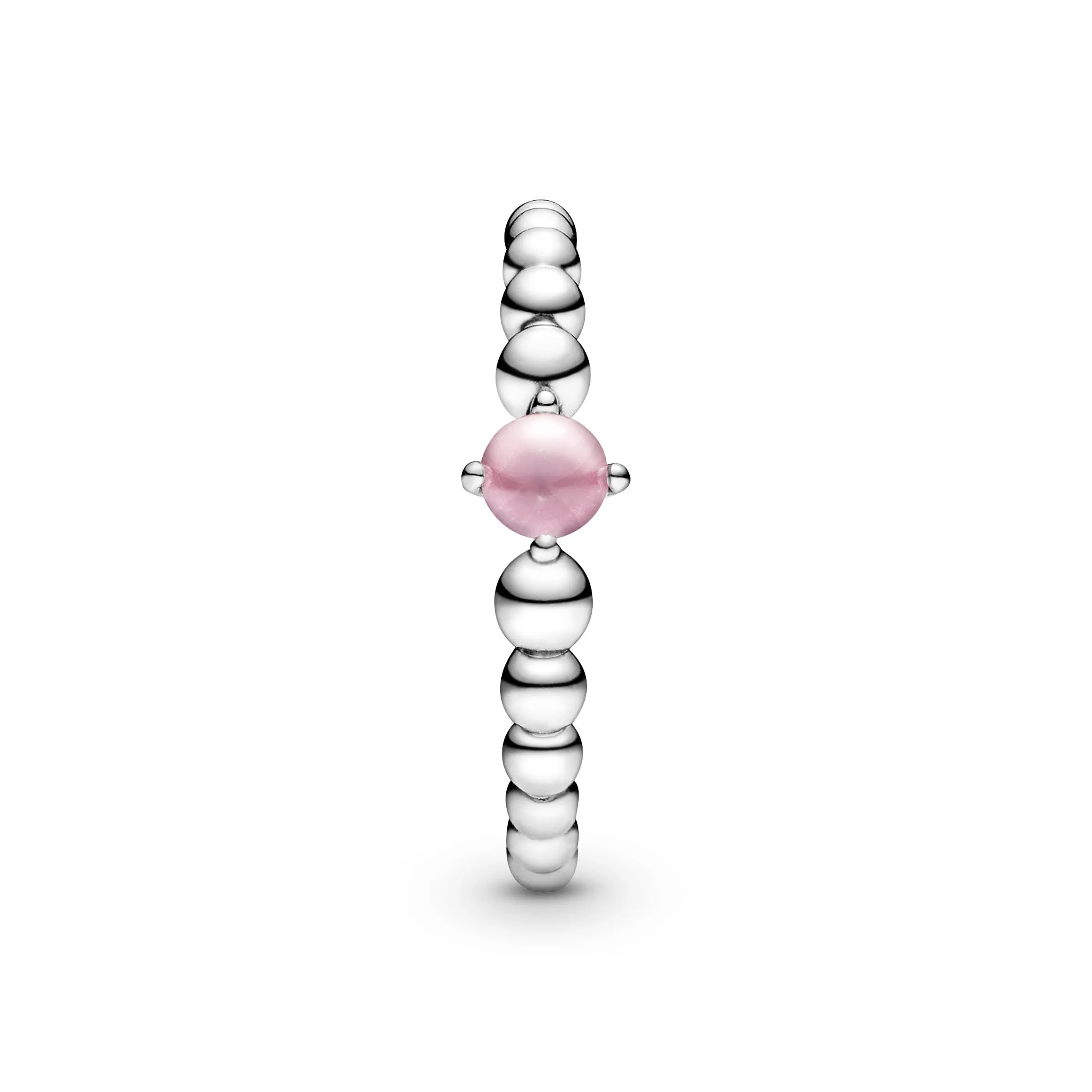 Sterling silver ring with treated petal pink topaz