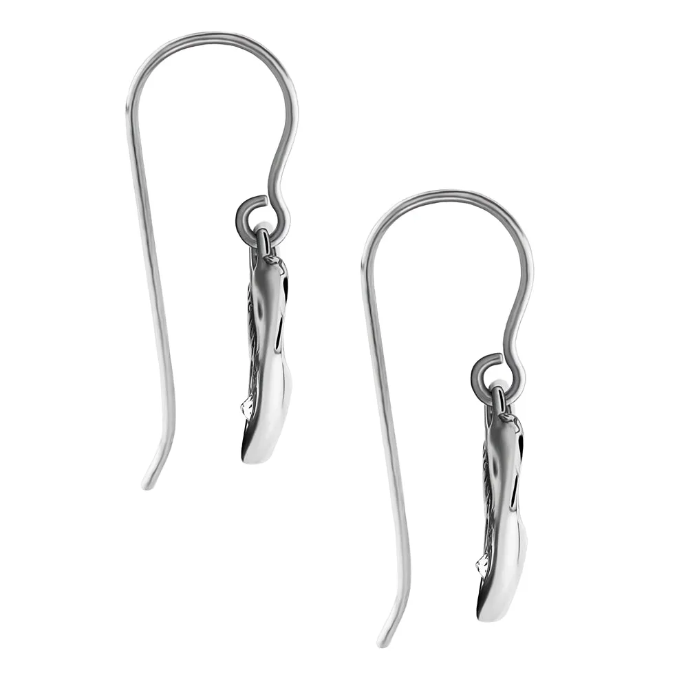 Sterling Silver Sky Blue CZ UES-16436SB Modern Claddagh Earrings