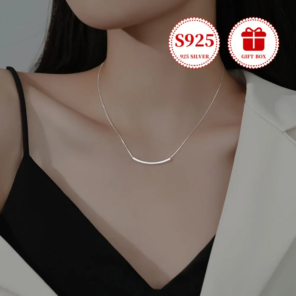 Sterling Silver Smiling Necklace Hypoallergenic Stylish & Versatile 925