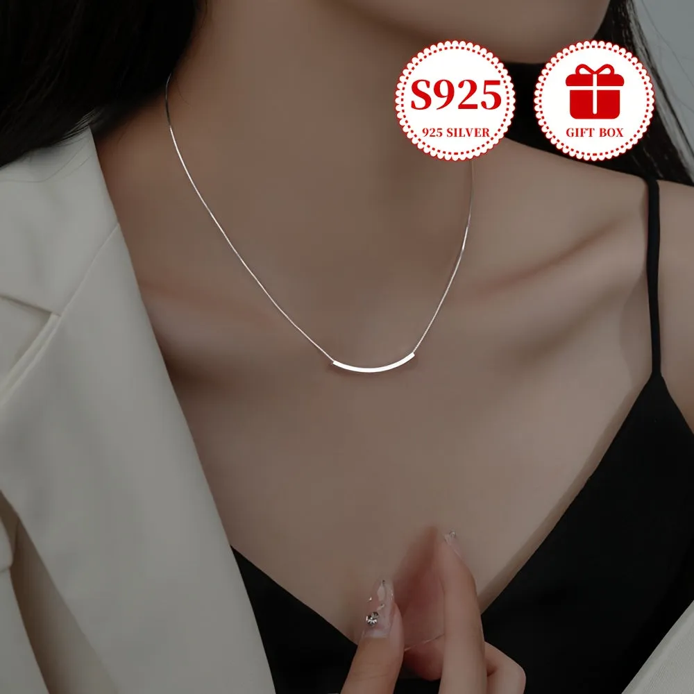 Sterling Silver Smiling Necklace Hypoallergenic Stylish & Versatile 925