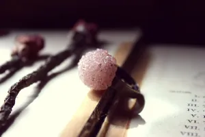 Sugar Rose. Raspberry Amethyst Drusy Crystal Cluster Ring.