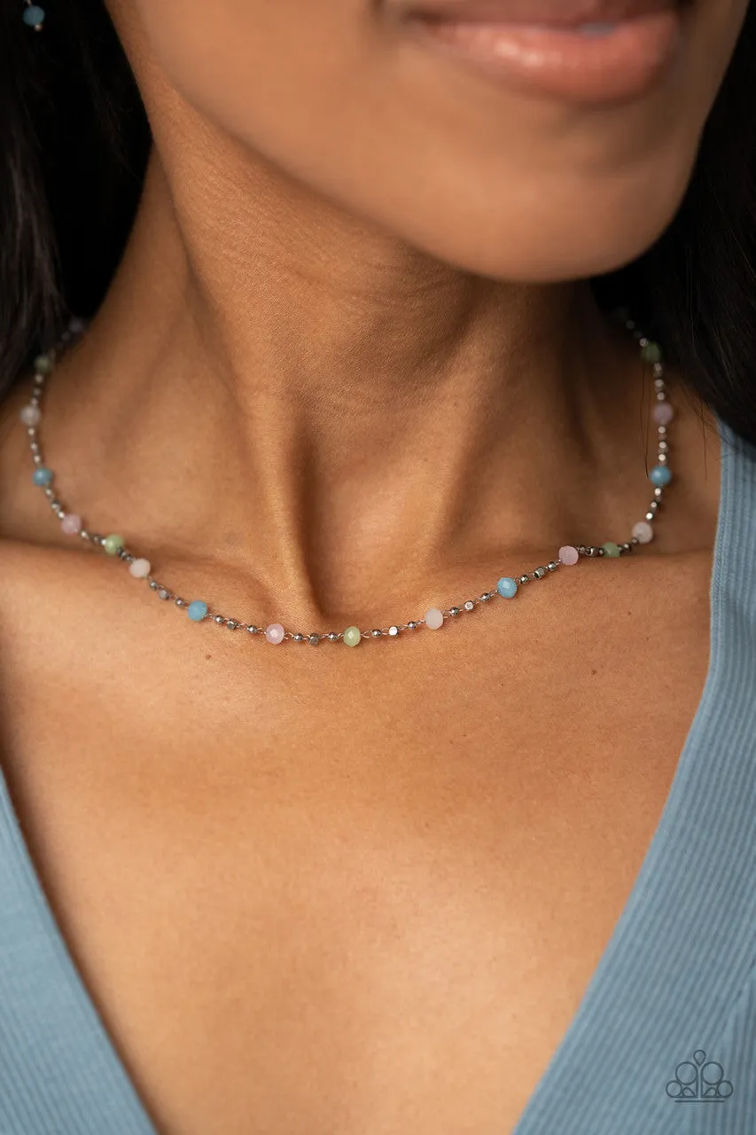 Summer Sunrise - Multi - Faceted Bead Paparazzi Short Necklace