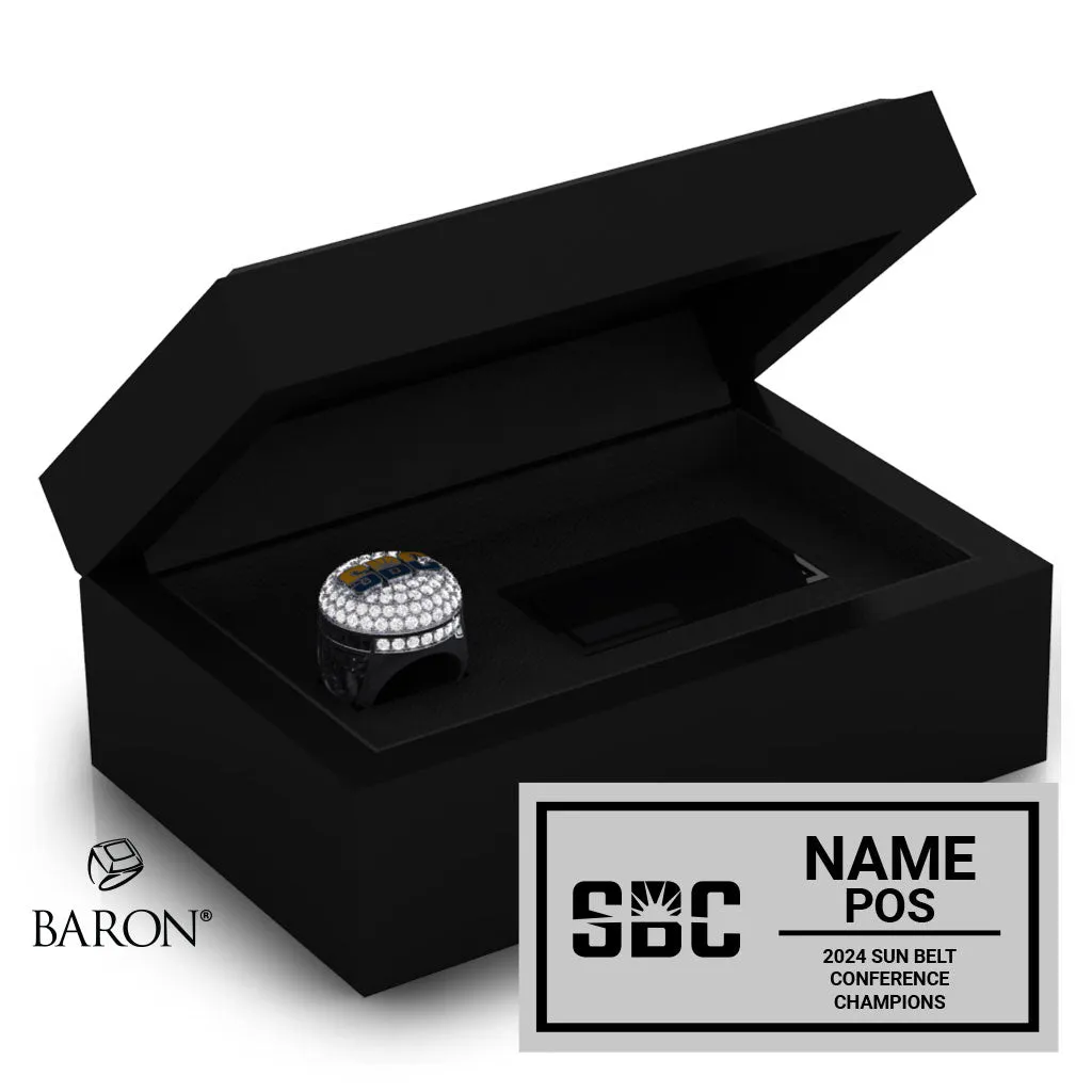 Sun Belt Officials 2024 Championship Black Standard Window Ring Box