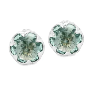 Tacori Sterling Silver & 18k White Gold Prasiolite Earrings