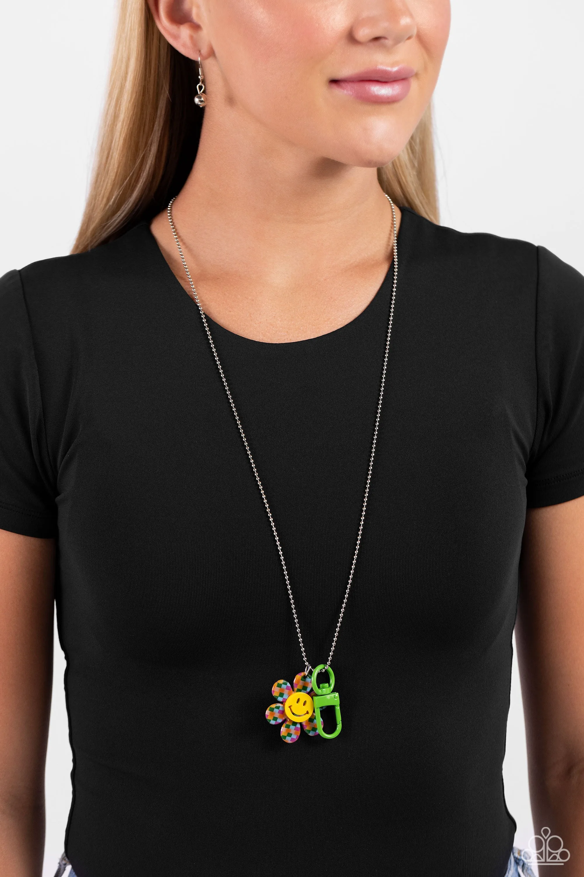 Take A HOOK At Me Now - Multi - Smiley Face Flower Paparazzi Lanyard Necklace