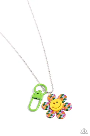 Take A HOOK At Me Now - Multi - Smiley Face Flower Paparazzi Lanyard Necklace