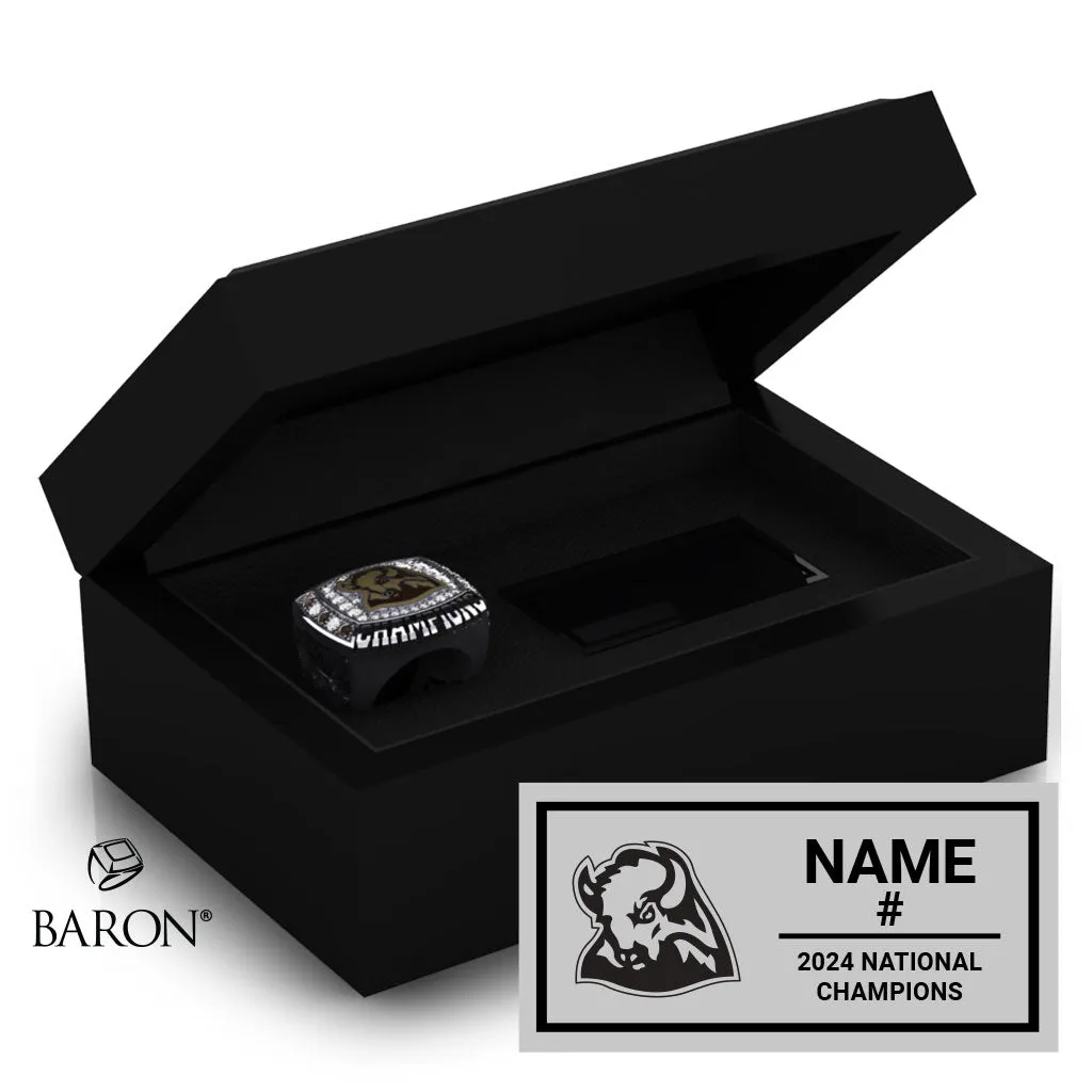 Team Wyoming Hockey 2024 Championship Black Standard Window Ring Box