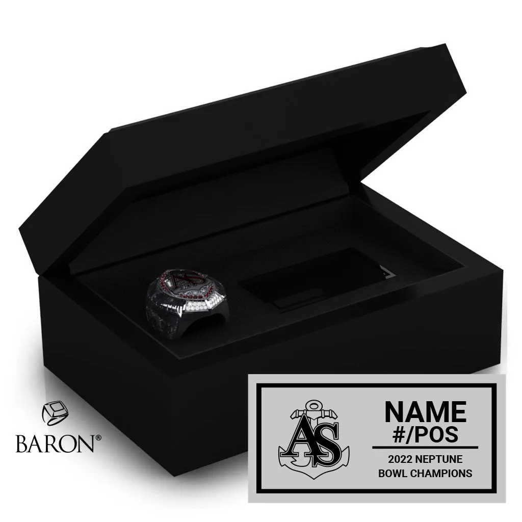 The Apprentice School Football 2022 Championship Black Standard Window Ring Box