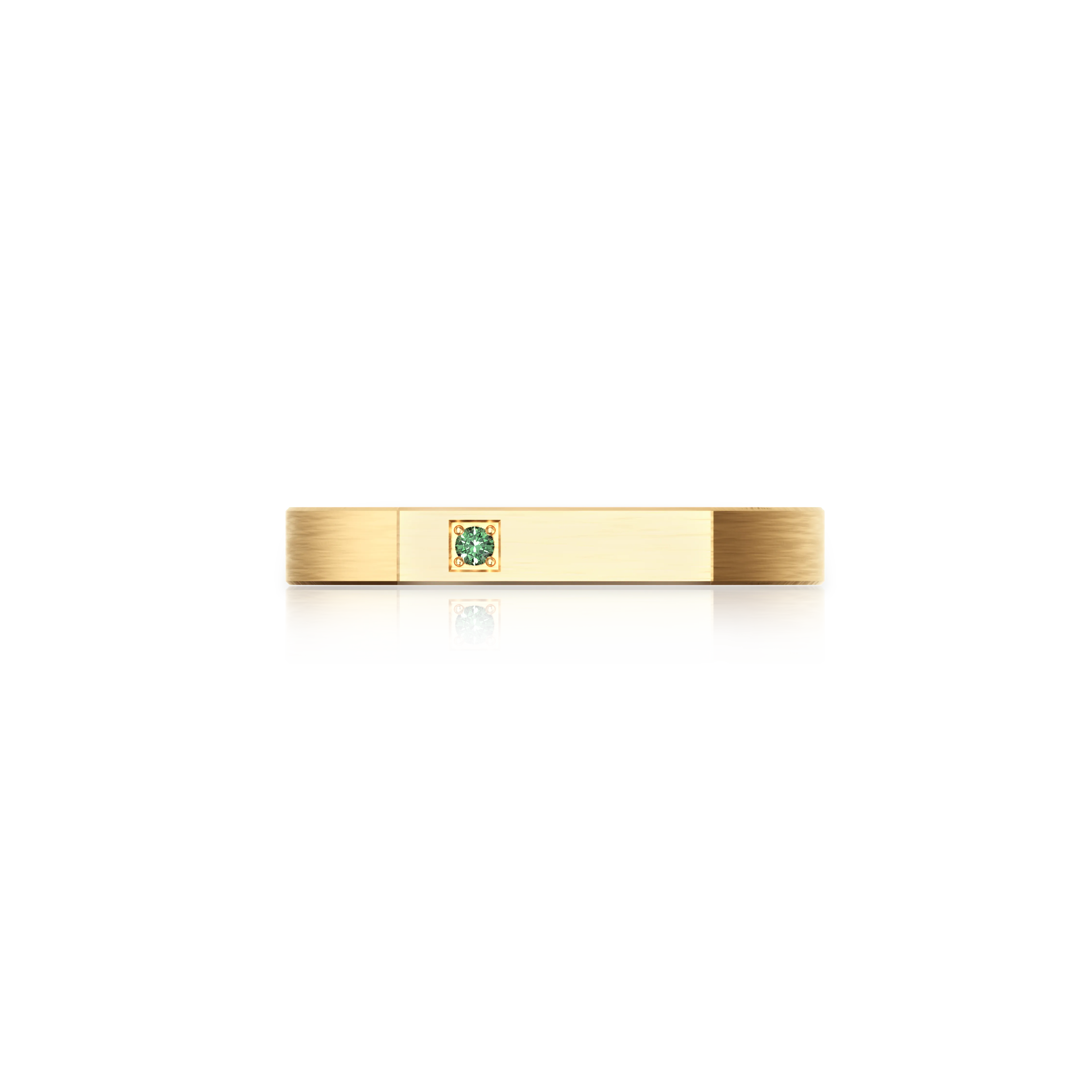 Thin Geo Gemstone Signet Ring
