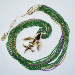 Tim & Mabel Dancing Fleur de Lis Carnival Necklace
