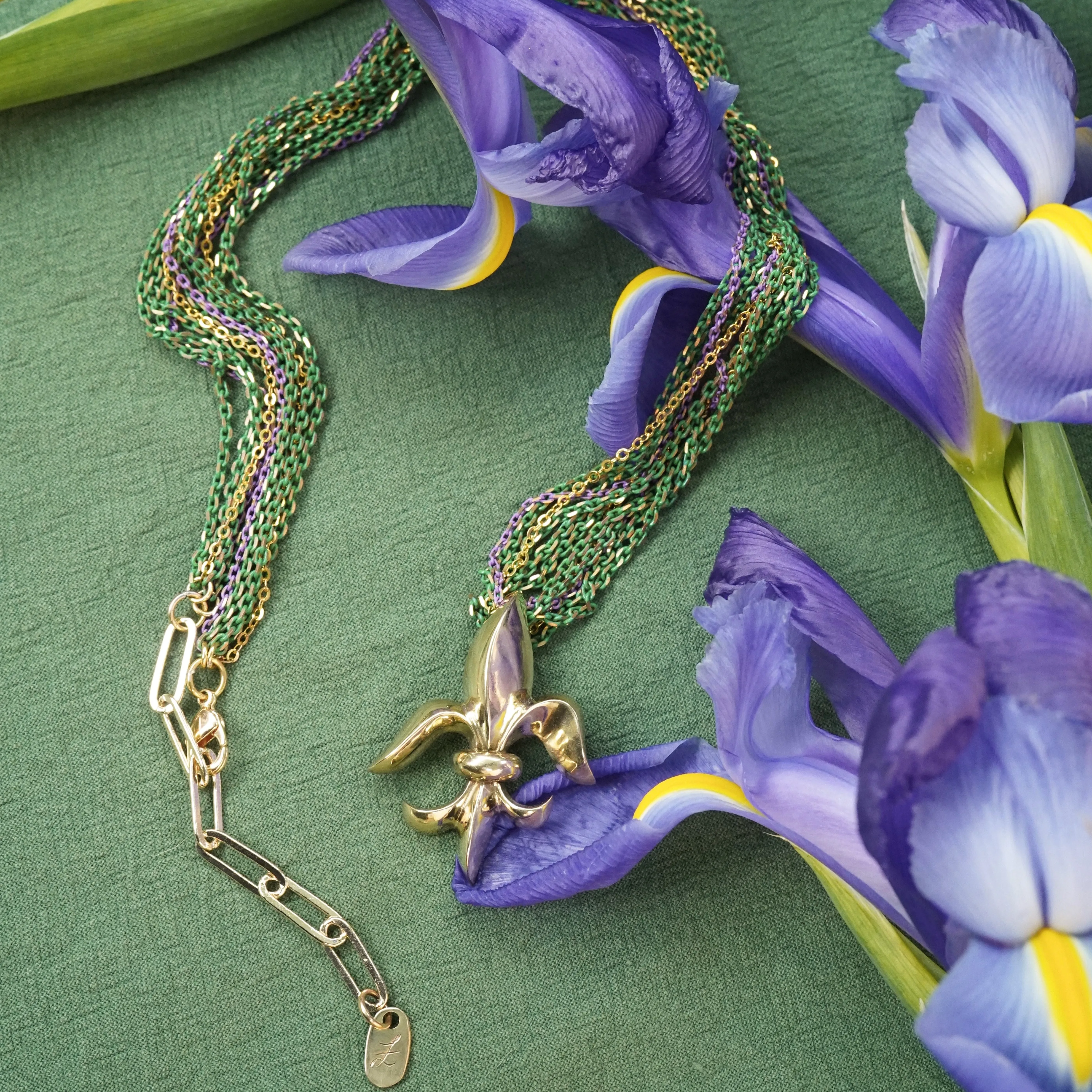 Tim & Mabel Dancing Fleur de Lis Carnival Necklace