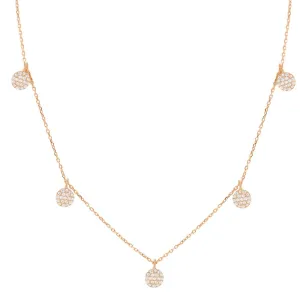 TINY DISC DANGLE NECKLACE, ROSE GOLD