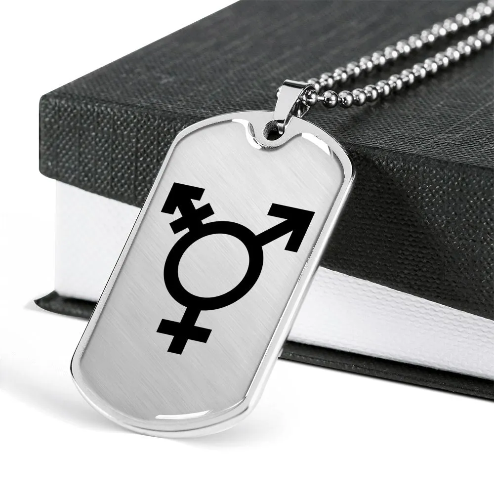 Transgender Emblem Dog Tag Necklace