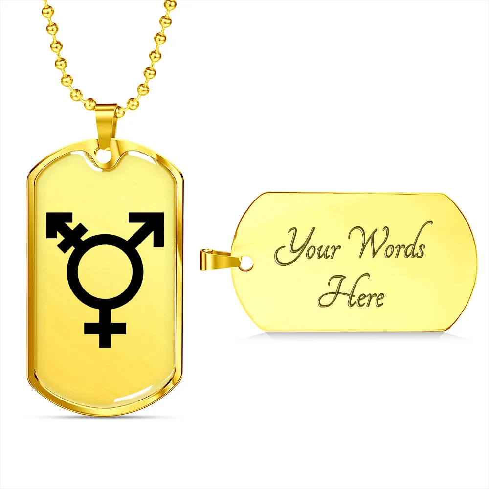 Transgender Emblem Dog Tag Necklace
