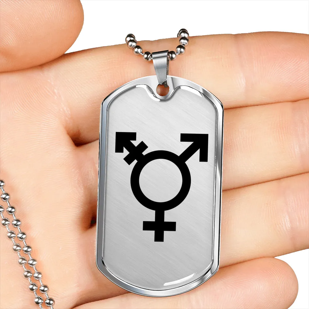 Transgender Emblem Dog Tag Necklace